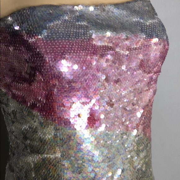 BLACKTIE Oleg Cassini Strapless Sequin Dress - Picture 5 of 7